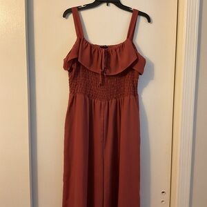 ☀️ Lily Black Tan Sleeveless Jumpsuit Size Medium